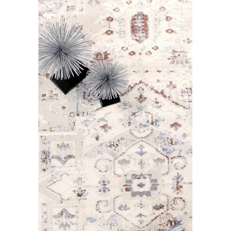 Efes Oriental Gray/Beige/Brown Area Rug