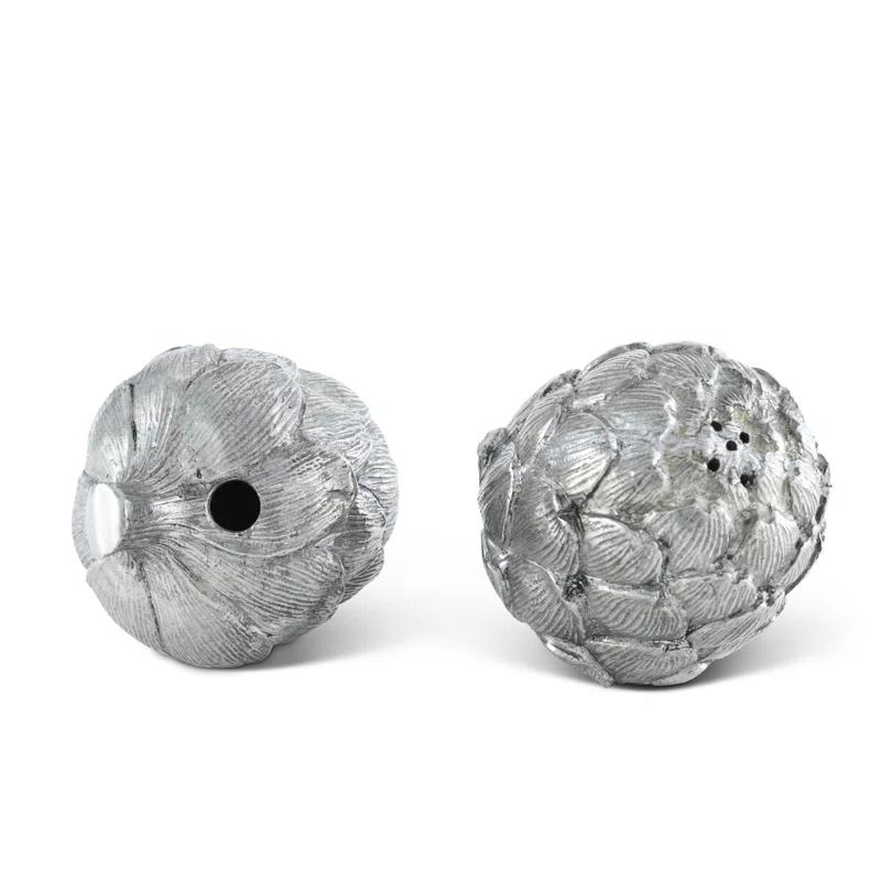 Vagabond House Farmer's Market Pewter Artichoke Salt and Pepper Shaker Set