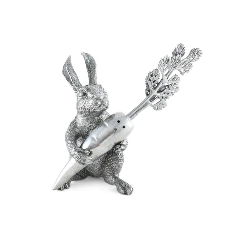 Vagabond House Garden Friends Rabbit Carrot Salt or Pepper Shaker