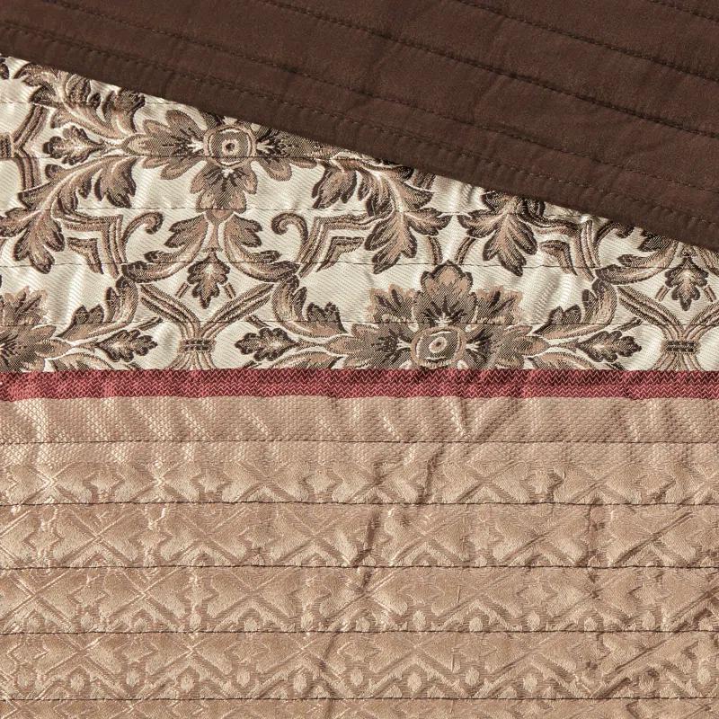 Madison Park Princeton Jacquard Quilt Set with Throw Pillows