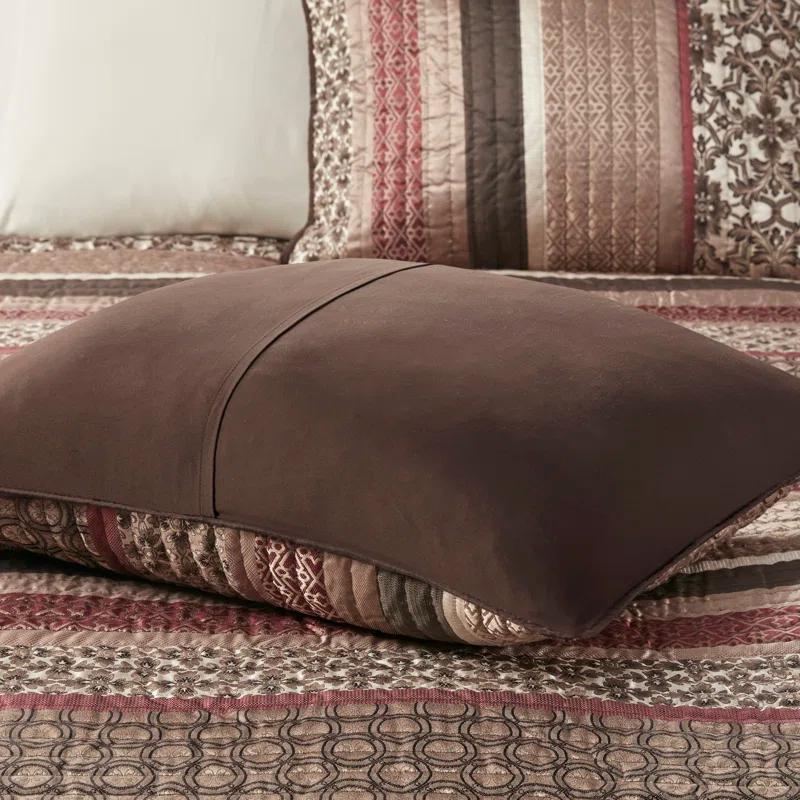 Madison Park Princeton Jacquard Quilt Set with Throw Pillows