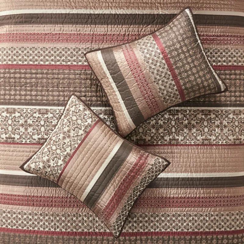 Madison Park Princeton Jacquard Quilt Set with Throw Pillows