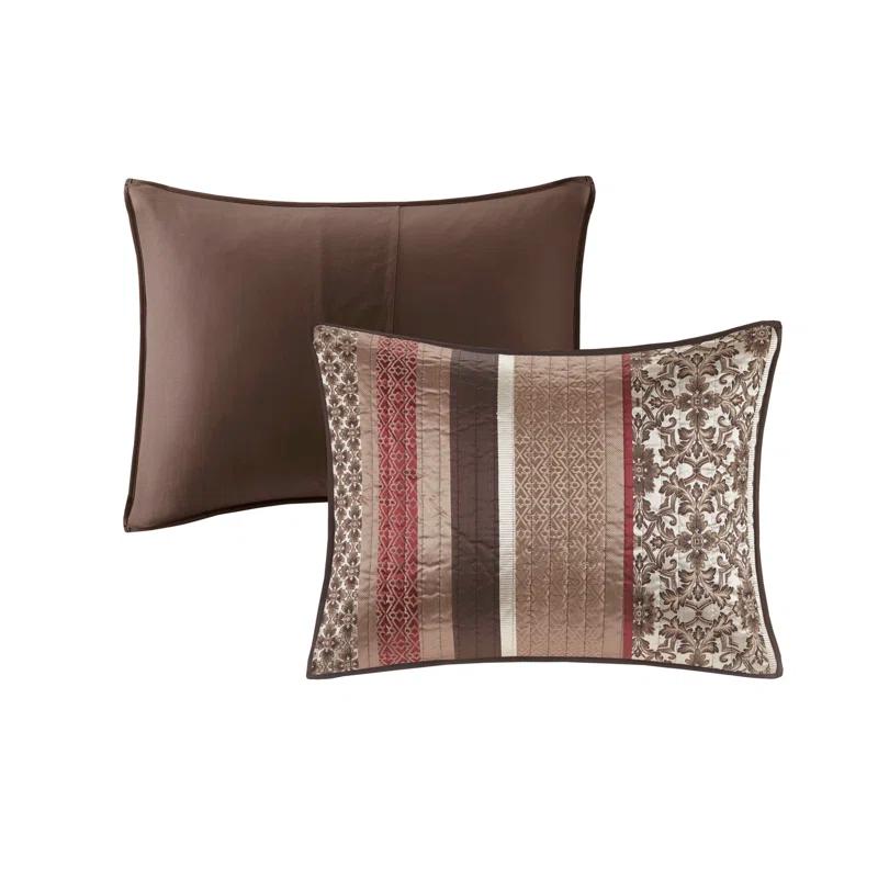 Madison Park Princeton Jacquard Quilt Set with Throw Pillows