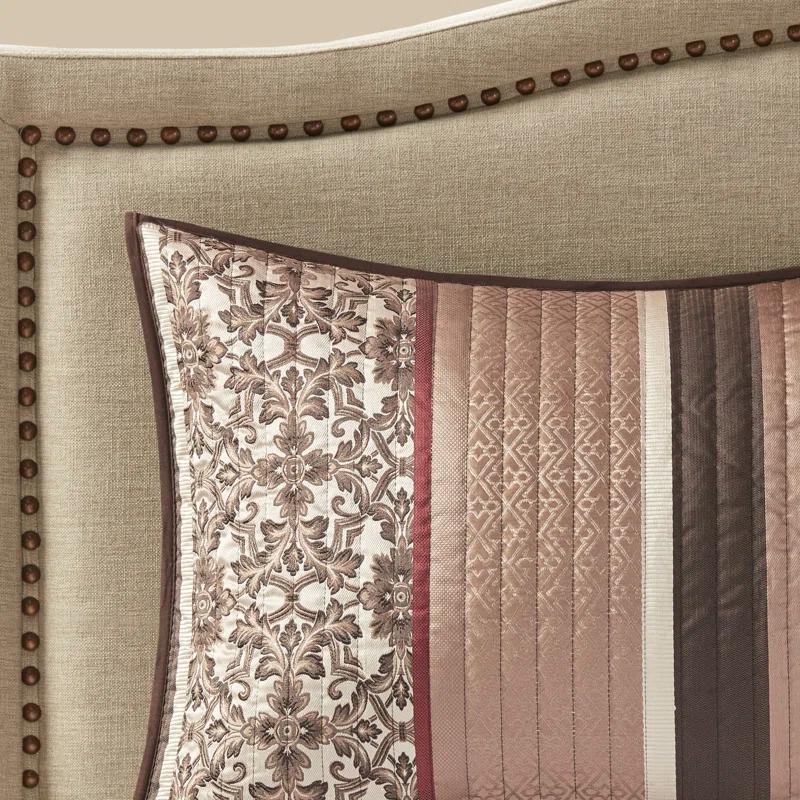 Madison Park Princeton Jacquard Quilt Set with Throw Pillows