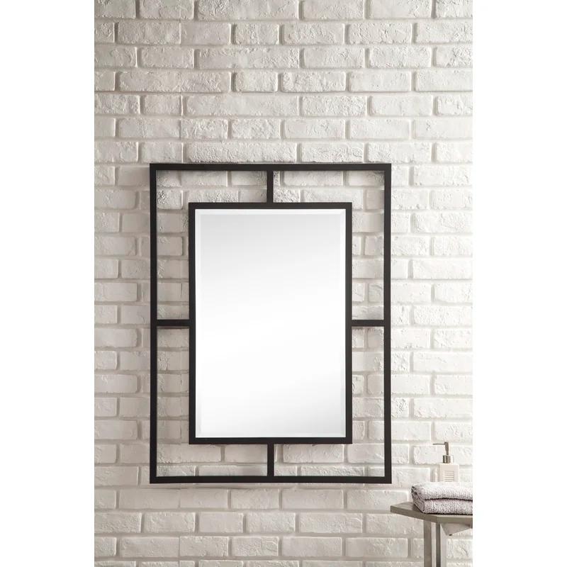 Elegant Matte Gold Rectangular Vanity Mirror with Stainless Steel Frame