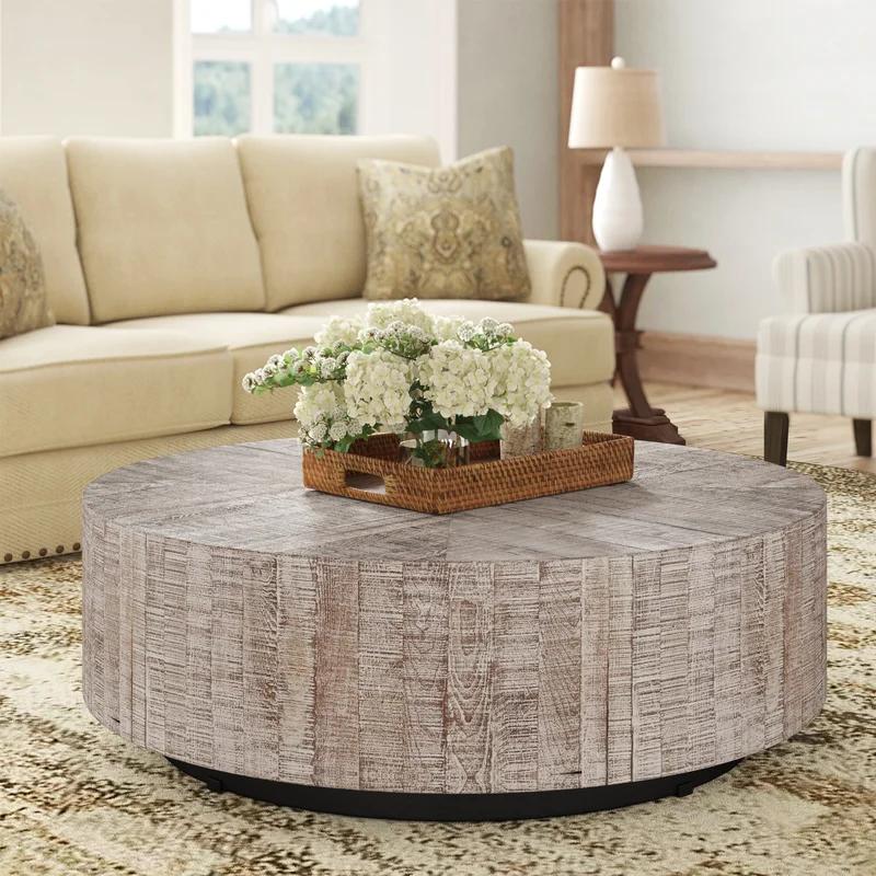 Colton Charcoal Oak and Black 48" Round Coffee Table