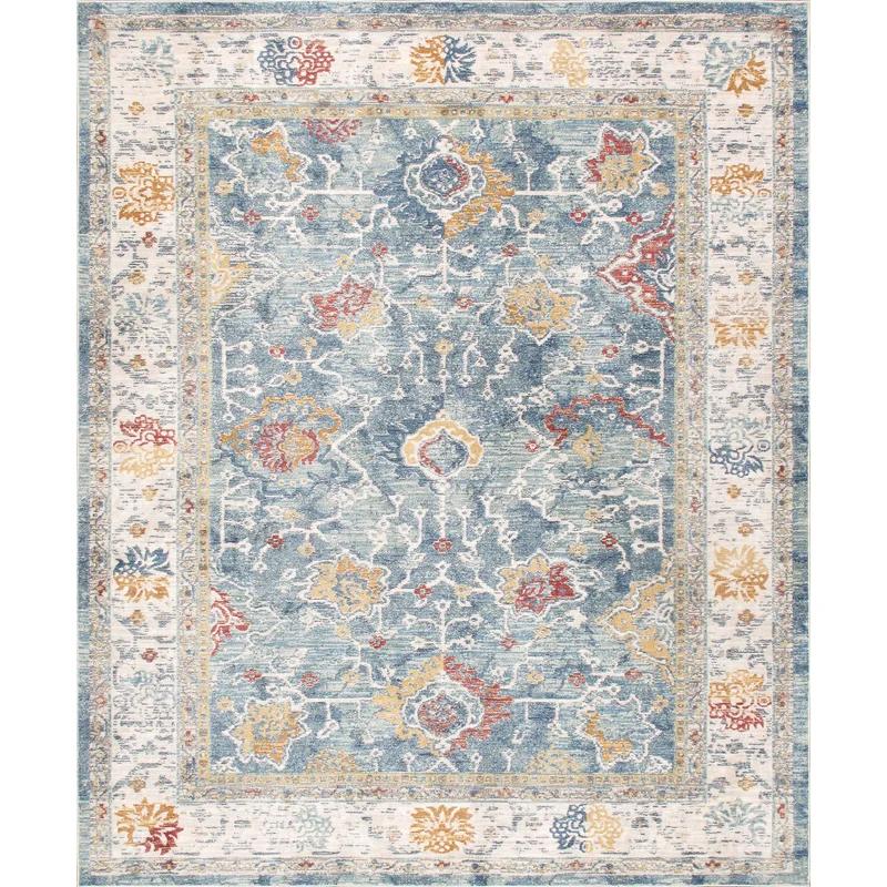 Heritage Light Blue & Beige Synthetic Area Rug, 3' x 5'