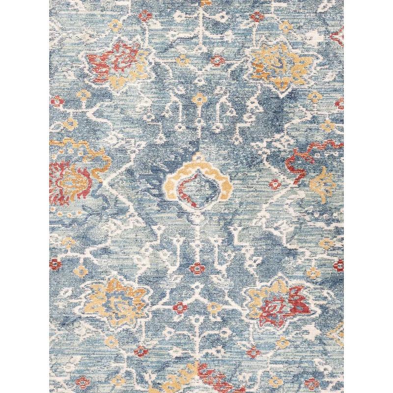 Heritage Light Blue & Beige Synthetic Area Rug, 3' x 5'