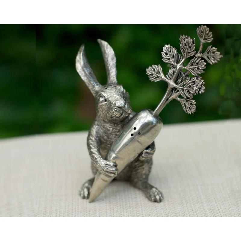 Vagabond House Garden Friends Rabbit Carrot Salt or Pepper Shaker