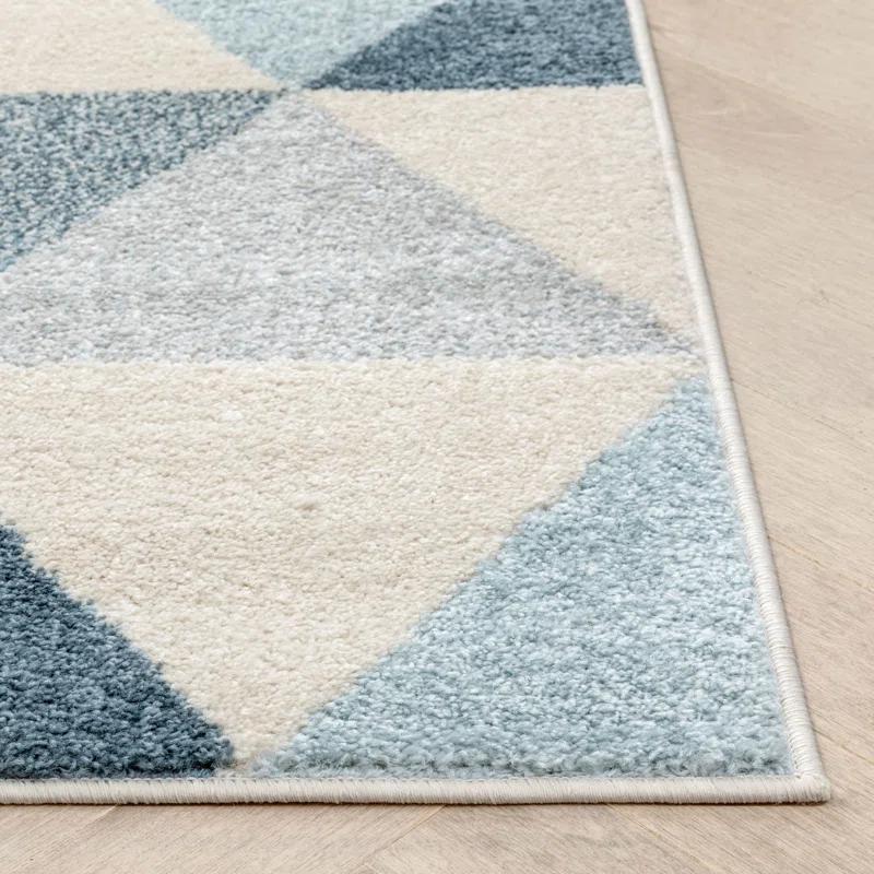 Ebern Designs Dickenson Mamba Geometric Grey Indoor/Outdoor Hi-Lo Area Rug
