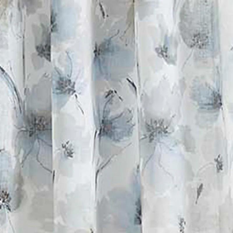 Linen Floral Sheer Grommet Curtain Panel