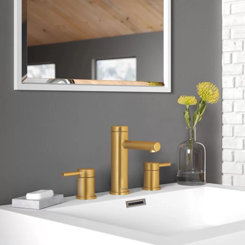 Modern Black Nickel Widespread Bathroom Faucet with Metal Handles