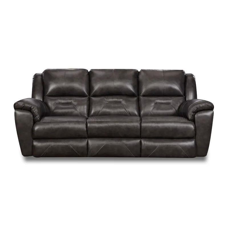 Slate Grey Pandora Reclining Sofa with Transitional Bustle Back