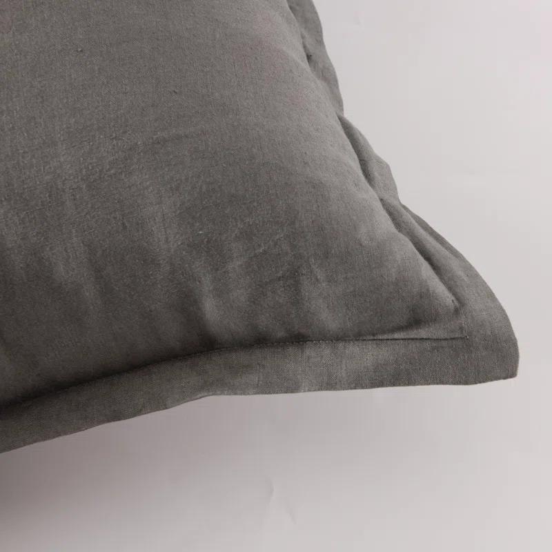 Stone Washed French Linen European Square Pillow Shams 26 x 26"