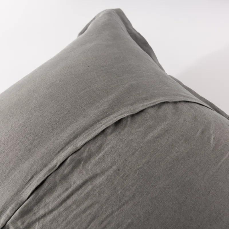 Stone Washed French Linen European Square Pillow Shams 26 x 26"
