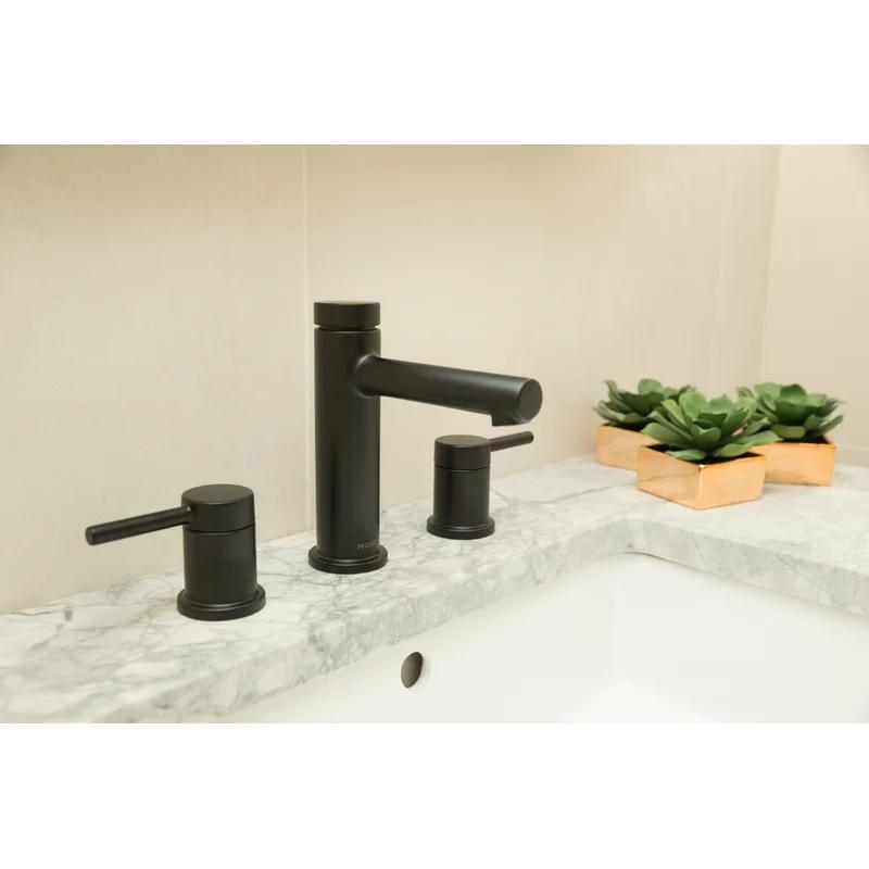 Matte Black 6 3/8" Metal Widespread Bathroom Faucet