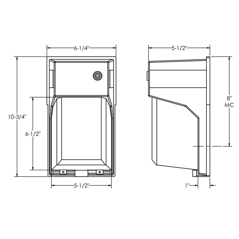 Aspects 1 - Head LED Hardwired Dusk to Dawn Outdoor Security Wall Pack
