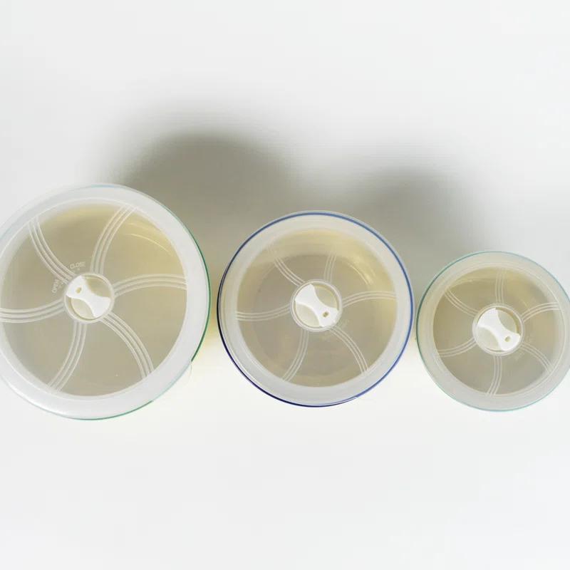 Ella 3 Piece Stoneware Storage Bowls Set with Lids