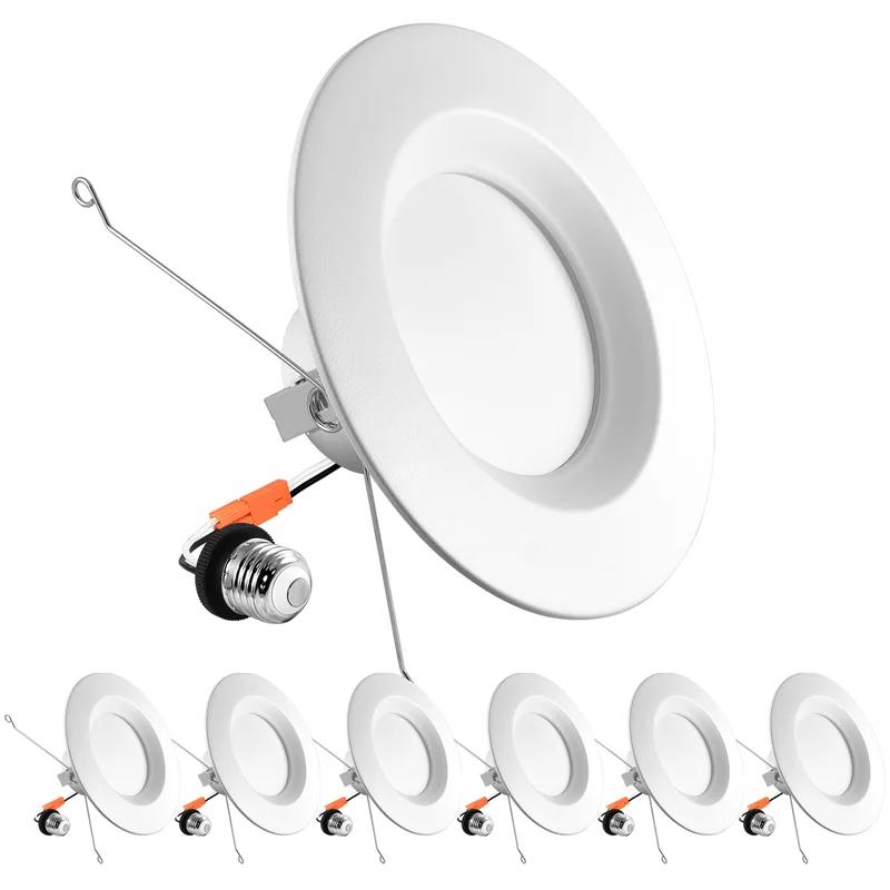 Modern Selectable CCT LED Recessed Downlight Kit, 5"/6", White