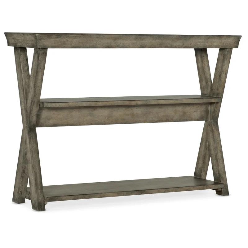 Gray Oak Veneer Transitional Console Table with Removable Tray