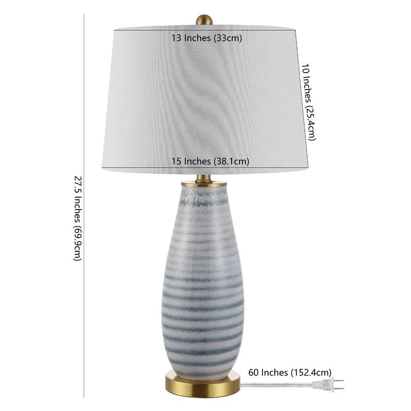Eliana Coastal-Inspired Blue and White Ceramic Table Lamp