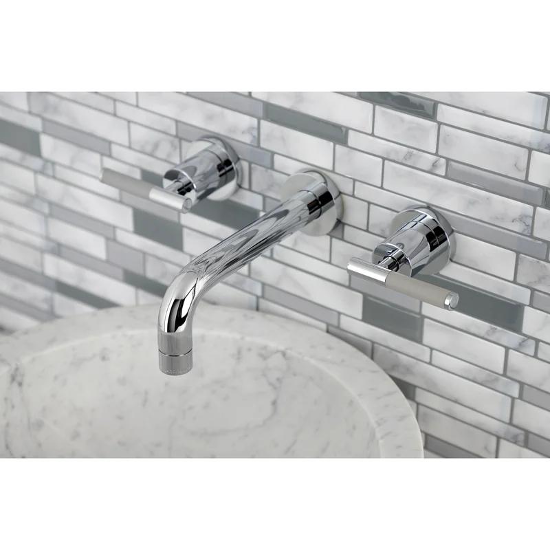 Kaiser Two-Handle Polished Chrome Wall Mount Bathroom Faucet