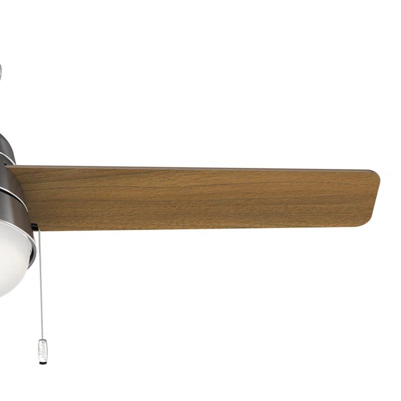 52" Aker 3 - Blade Indoor Standard Ceiling Fan with Pull Chain and Light Kit Included