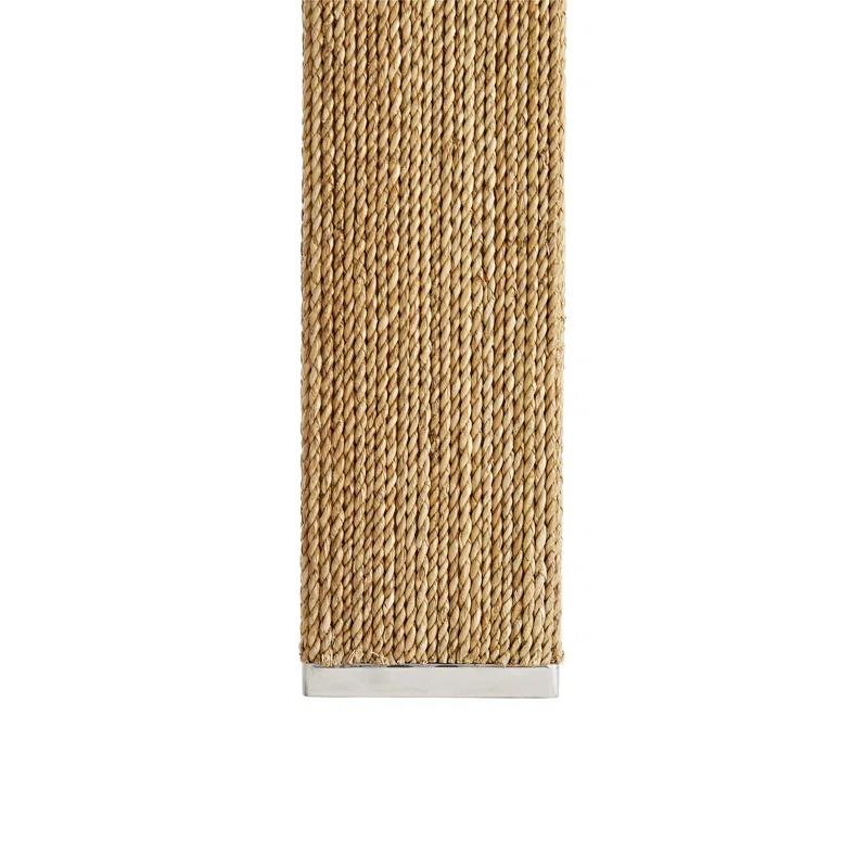 Palmetto 60'' Natural Woven Rope and Glass Console Table with Storage