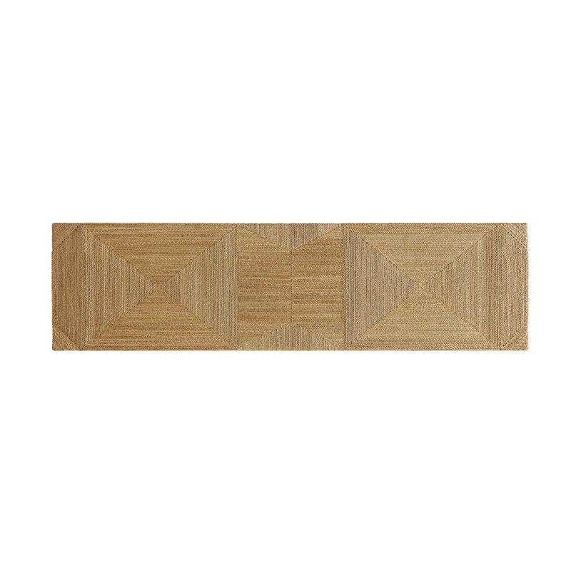 Palmetto 60'' Natural Woven Rope and Glass Console Table with Storage