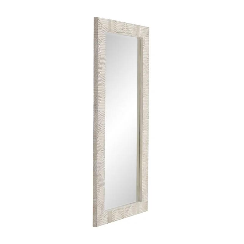 Marsh Serene Full-Length Grooved Wood Rectangular Mirror