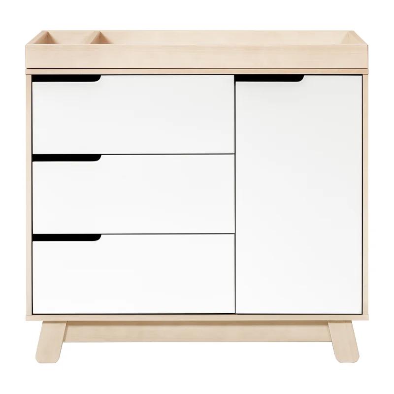 Hudson Modern 3-Drawer GreenGuard Certified Dresser in Washed Natural and White