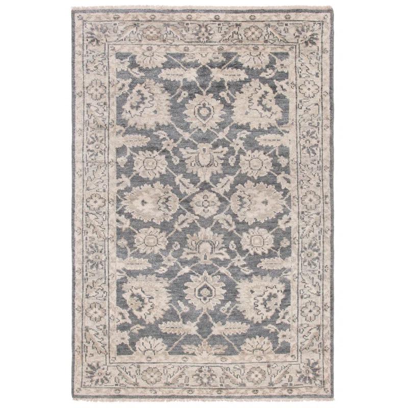 Samarkand SRK116 Hand Knotted Area Rug - Dark Grey/Beige - 8'x10' - Safavieh.