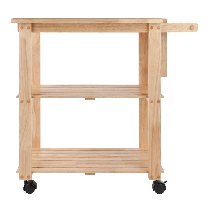 Winsome Natural Wood Kitchen Cart with Wine Rack and Storage