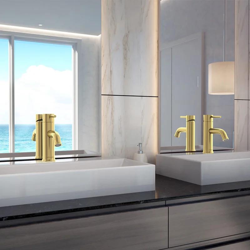 Aruba Flamingo-Inspired Single Handle Champagne Gold Bathroom Faucet