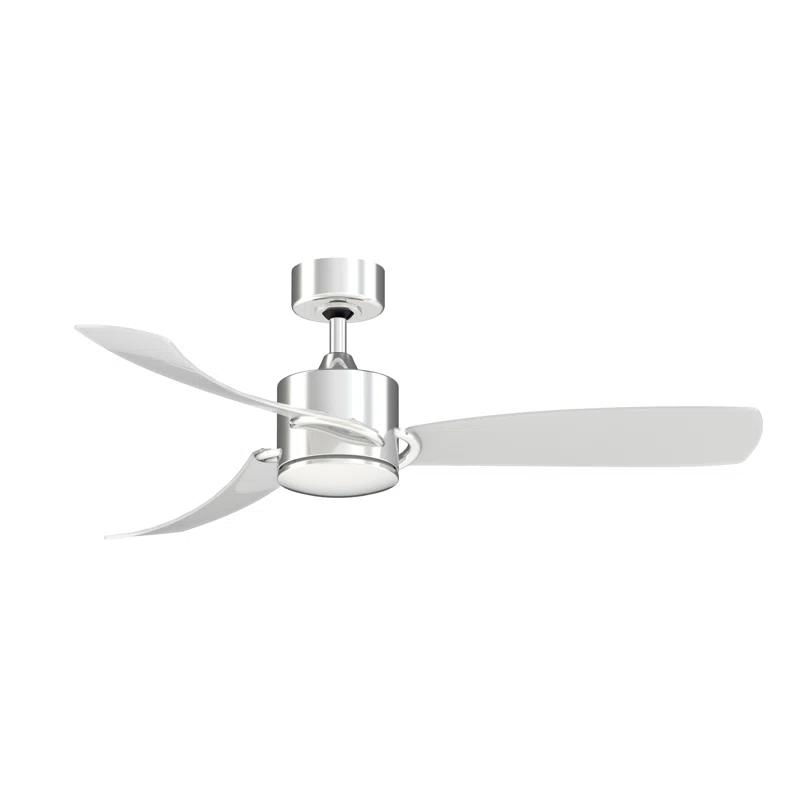 SculptAire Chrome 52" Smart Ceiling Fan with LED Light Kit