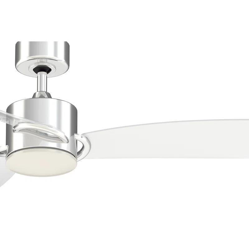 SculptAire Chrome 52" Smart Ceiling Fan with LED Light Kit