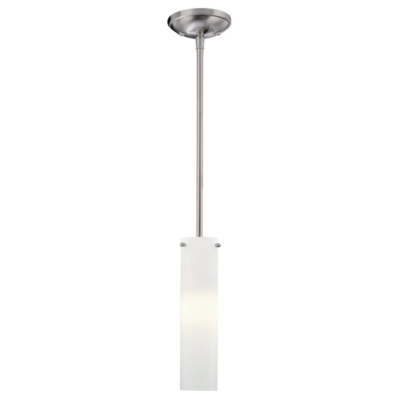Etched Opal Glass Mini Pendant in Brushed Nickel Finish