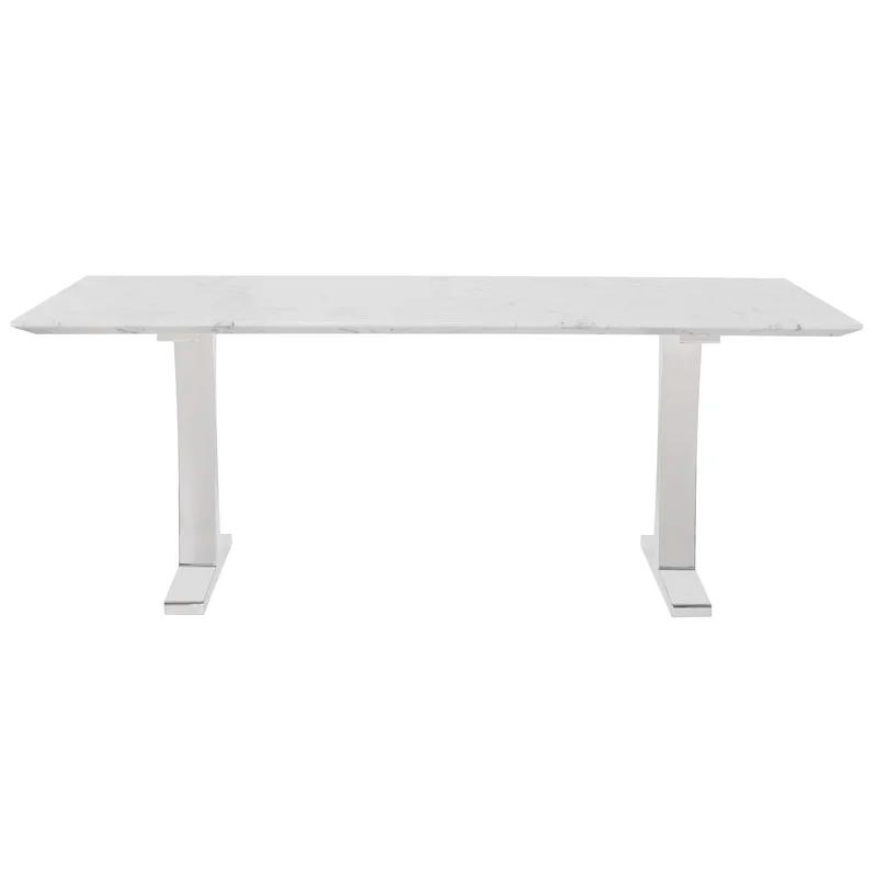 White Marble Top Gold Base Dining Table