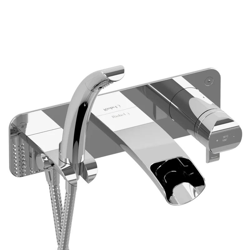 Salomé Contemporary Polished Nickel Wall-Mounted Tub Faucet