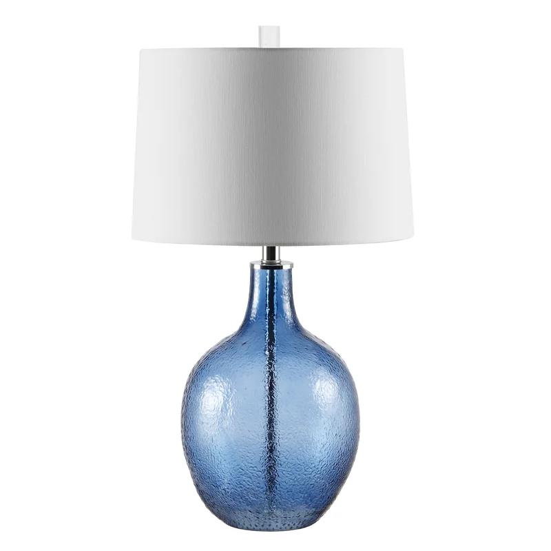 Nadine Modern Blue Glass Urn Table Lamp - 17"