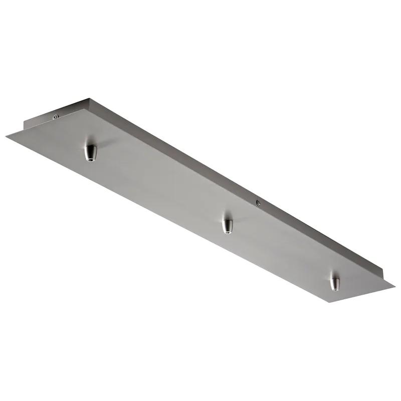 Sleek Satin Nickel Linear Pendant Canopy for Indoor/Outdoor Use