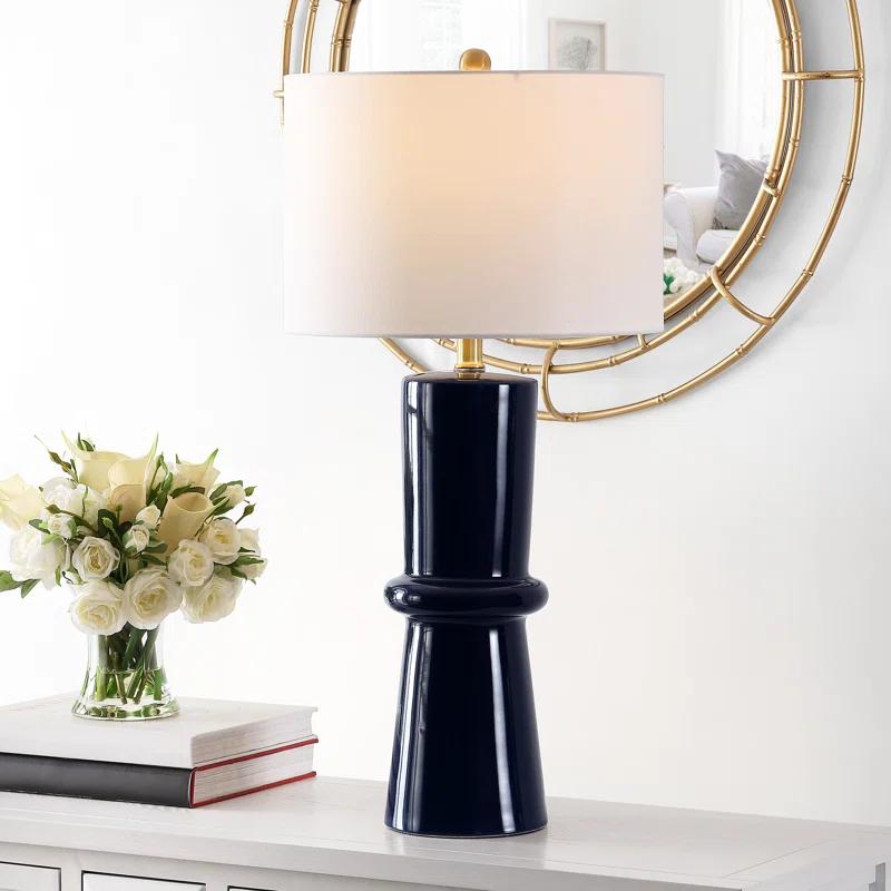 Eleanor Navy Blue Ceramic Table Lamp Set, 24" Height