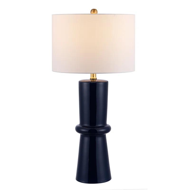 Eleanor Navy Blue Ceramic Table Lamp Set, 24" Height