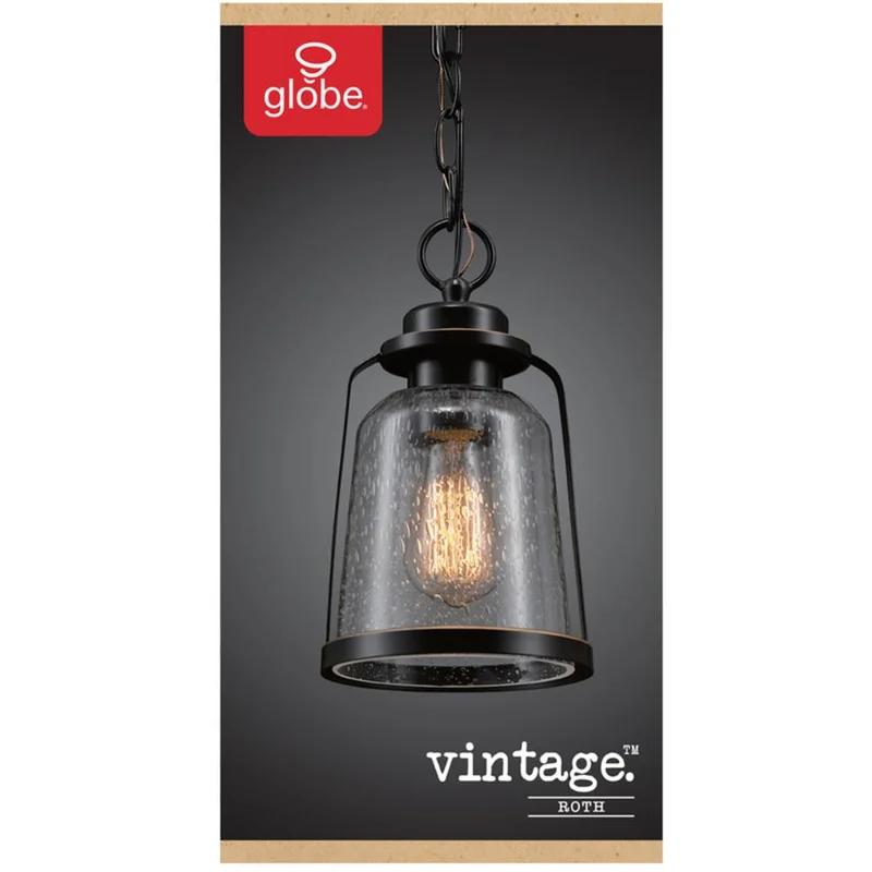 Roth 1-Light Oil Rubbed Bronze Vintage Glass Pendant