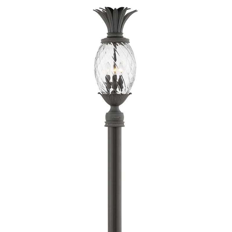 Museum Black 25.25" LED Post Lantern with Clear Optic Glass