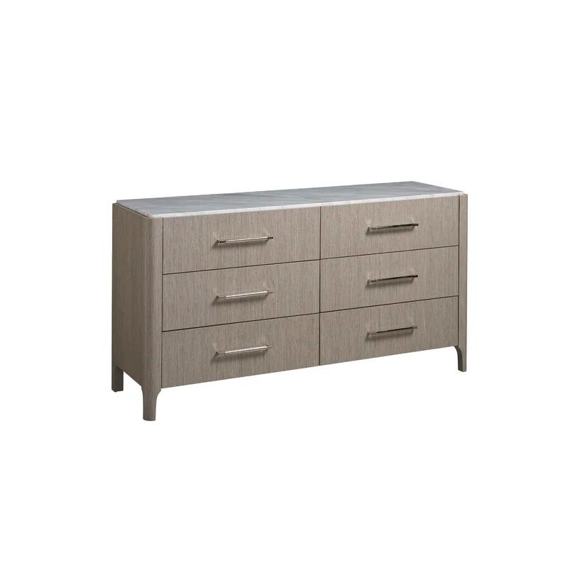 Modern Soren Double Dresser with Dovetail Drawers in White