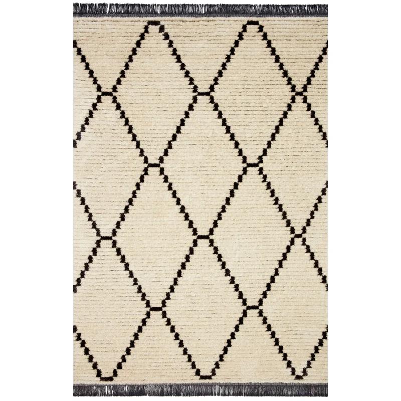 Alice Ivory Geometric 3' x 4' Synthetic Easy-Care Area Rug