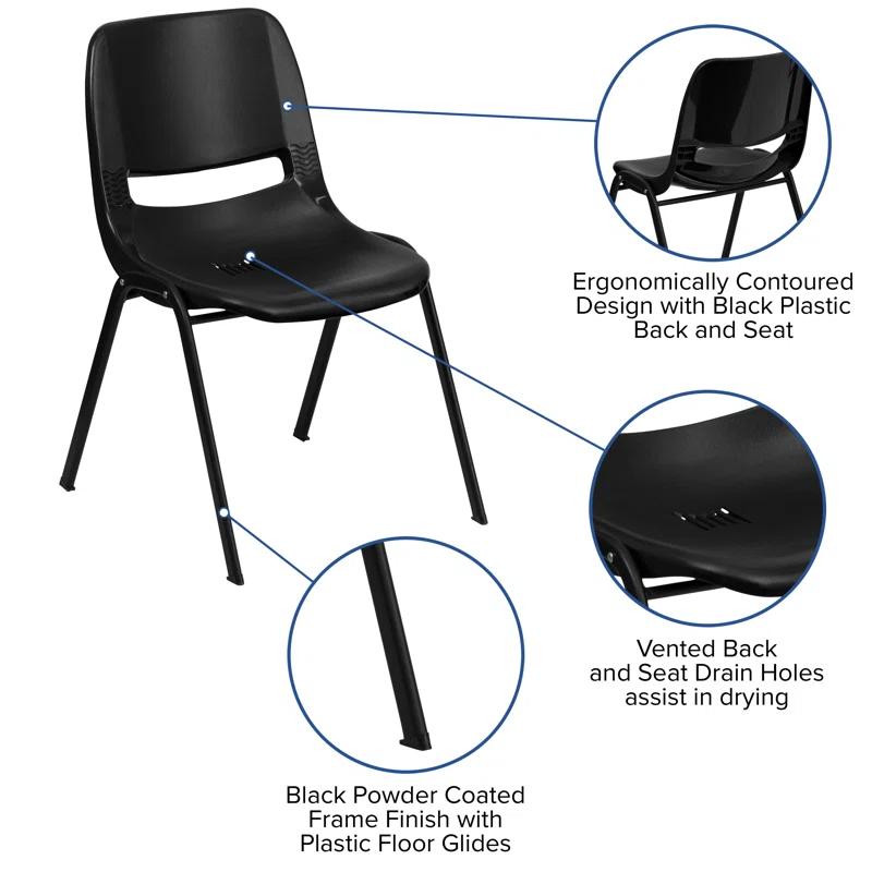 Flash Furniture Keaton Plastic Stacking Shell School Chairs (Set of 5)
