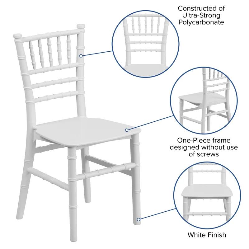 Elegant Kids White Resin Chiavari Event Chair Set