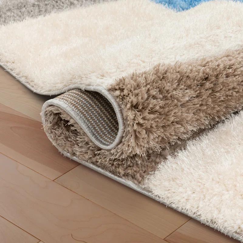Wade Logan® Cobina Geometric Beige/Blue Area Rug | Wayfair